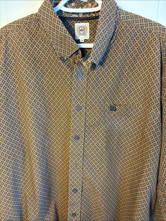 Cinch Other - Cinch Men's Brown Geometric Button-Down Shirt